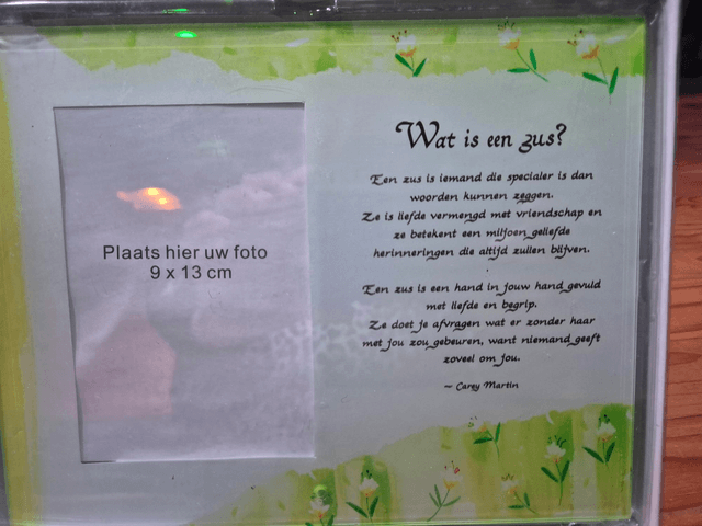 Fotolijstje Wat is een zus?