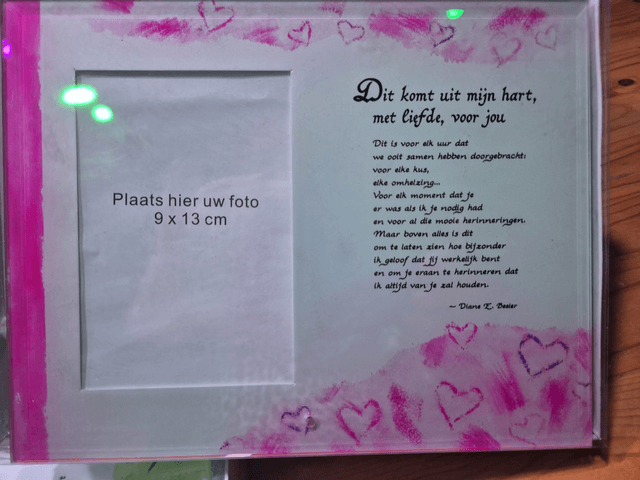 Fotolijstje Dit komt uit mijn hart, met liefde, voor jou
